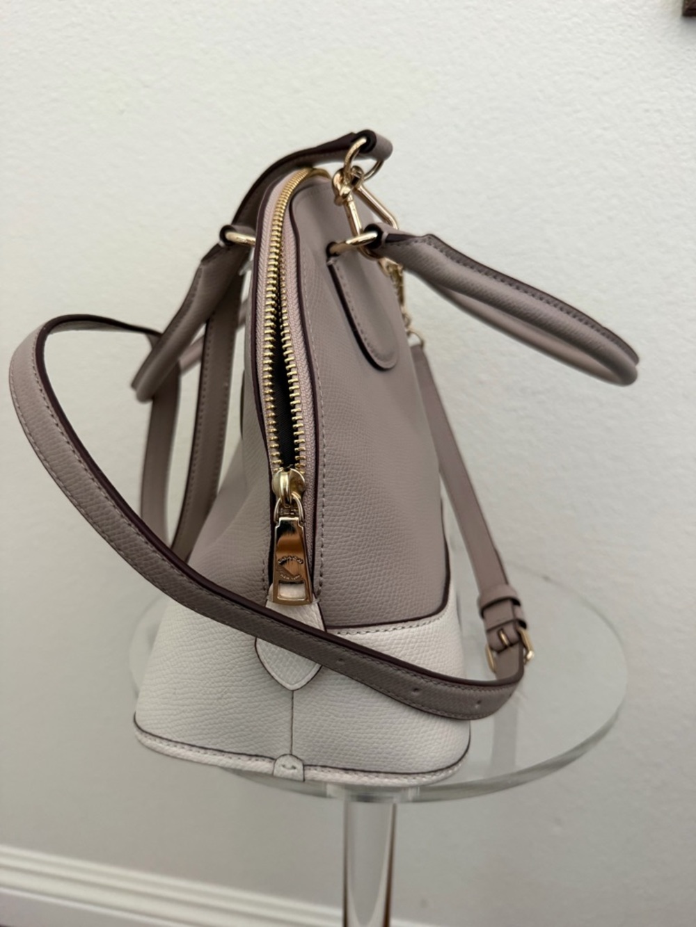 Coach Taupe Dome Satchel with Gold Plaque - Picture 4 of 8